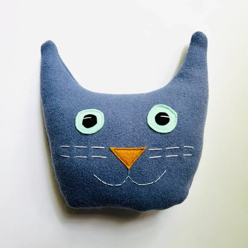 Sandwich - Periwinkle Cat Head Pillow Friend