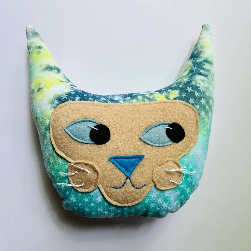 Fez - Tie-Dye Cat Head Pillow Friend