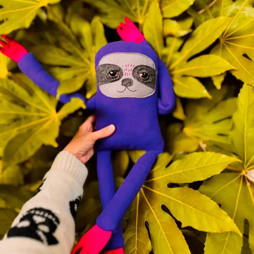 Sven - Purple, Gray, and Pink Sloth Stuffed Animal