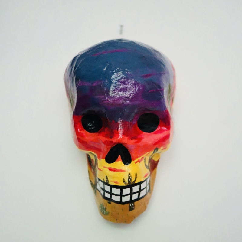 Scully the Desert Skull - Paper Mache Wall Sculpture - Image 8