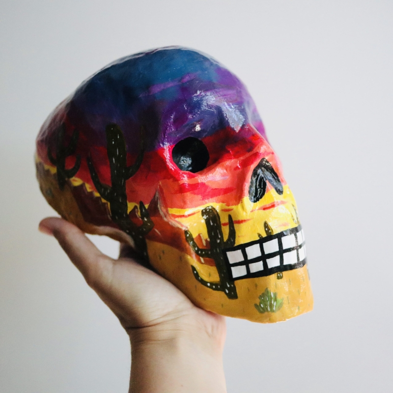 Scully the Desert Skull - Paper Mache Wall Sculpture - Image 9