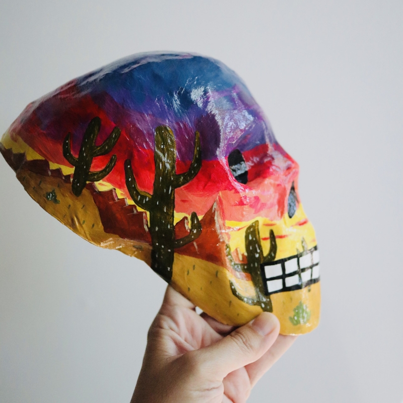 Scully the Desert Skull - Paper Mache Wall Sculpture - Image 4