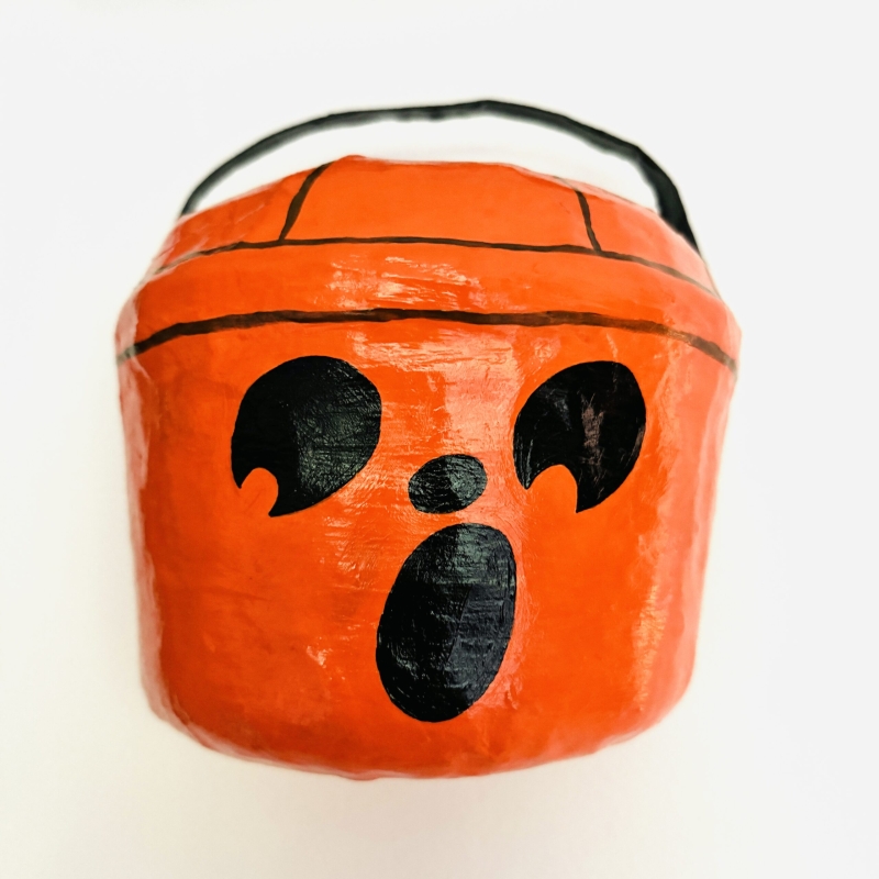 The Pumpkin Boo Bucket - Paper Mache Wall Sculpture - Image 2