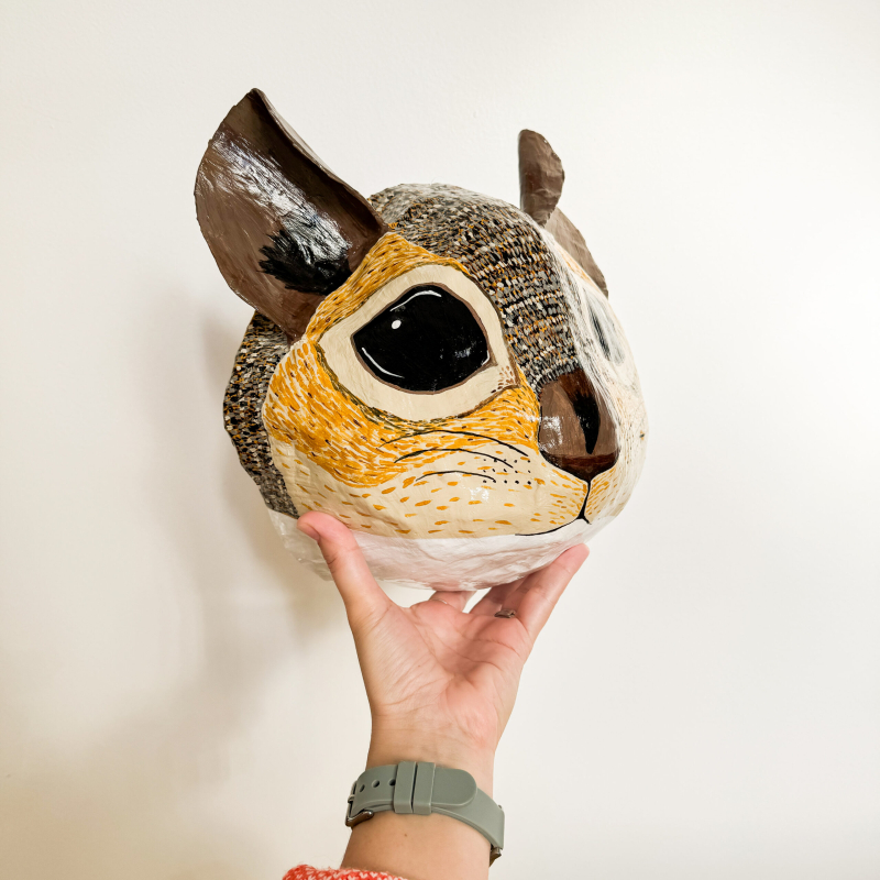 Nibbles - Squirrel Paper Mache Wall Sculpture