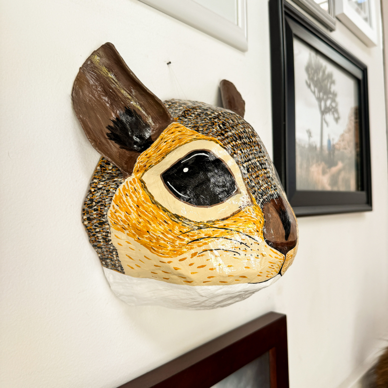 Nibbles - Squirrel Paper Mache Wall Sculpture - Image 4