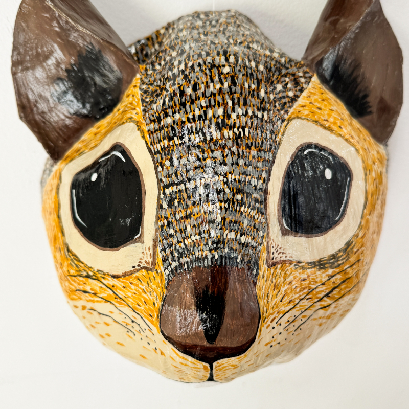 Nibbles - Squirrel Paper Mache Wall Sculpture - Image 11