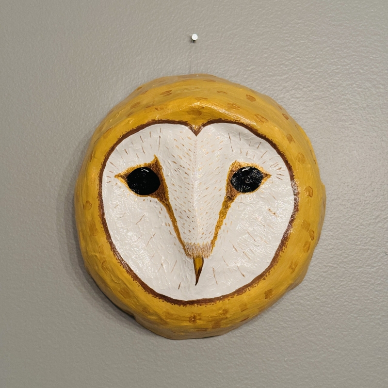 Georgia - Barn Owl Paper Mache Wall Sculpture