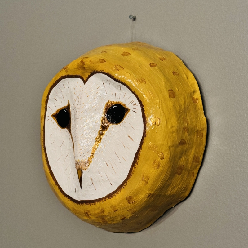 Georgia - Barn Owl Paper Mache Wall Sculpture - Image 3