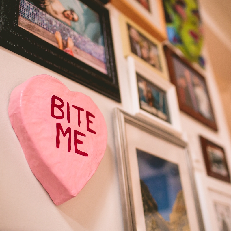 Bite Me - Candy Heart Paper Mache Wall Sculpture - Image 7