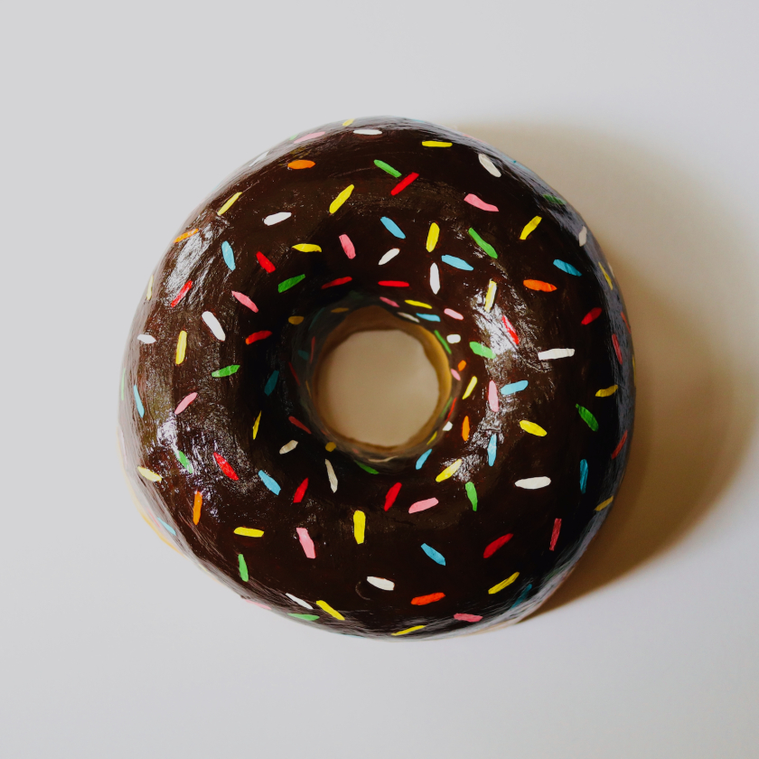 The Chocolate Donut (with Sprinkles) - Paper Mache Wall Sculpture