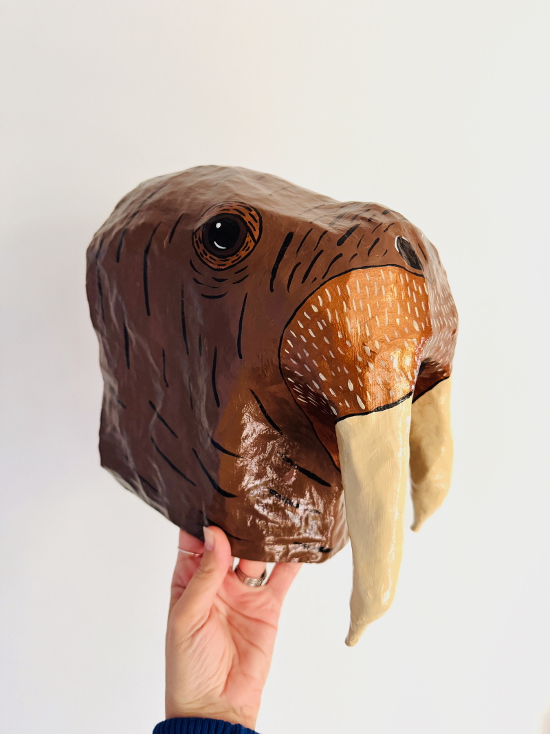 Paul the Walrus - Paper Mache Wall Sculpture - Image 11