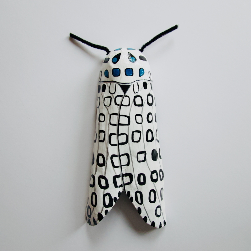 Margot the Moth - Paper Mache Leopard Moth Wall Hanging - Image 5