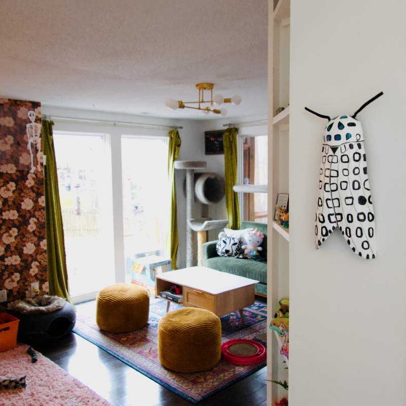 Margot the Moth - Paper Mache Leopard Moth Wall Hanging - Image 6