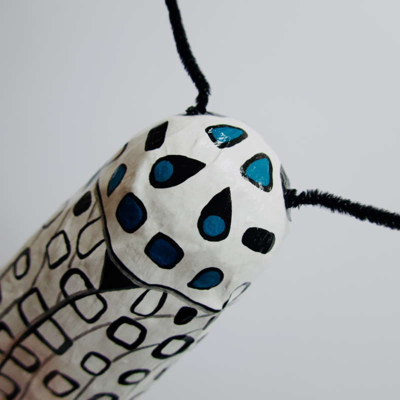 Margot the Moth - Paper Mache Leopard Moth Wall Hanging - Image 4