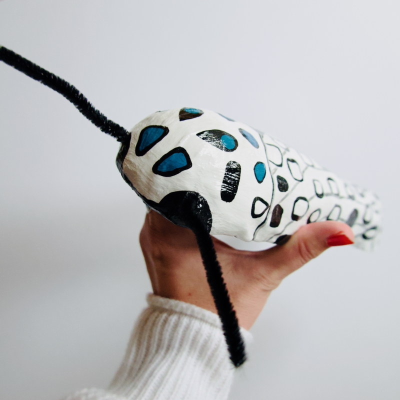 Margot the Moth - Paper Mache Leopard Moth Wall Hanging - Image 12