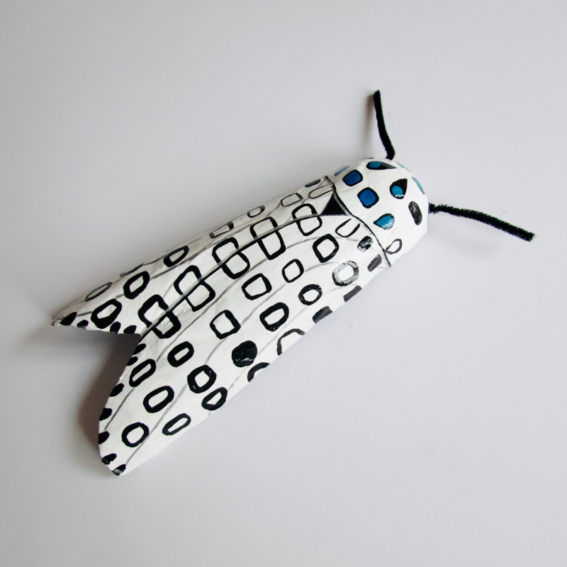 Margot the Moth - Paper Mache Leopard Moth Wall Hanging - Image 13