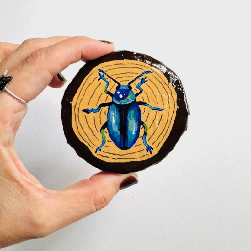 Courtney - Cobalt Blue Milkweed Beetle Wall Puck - Image 8