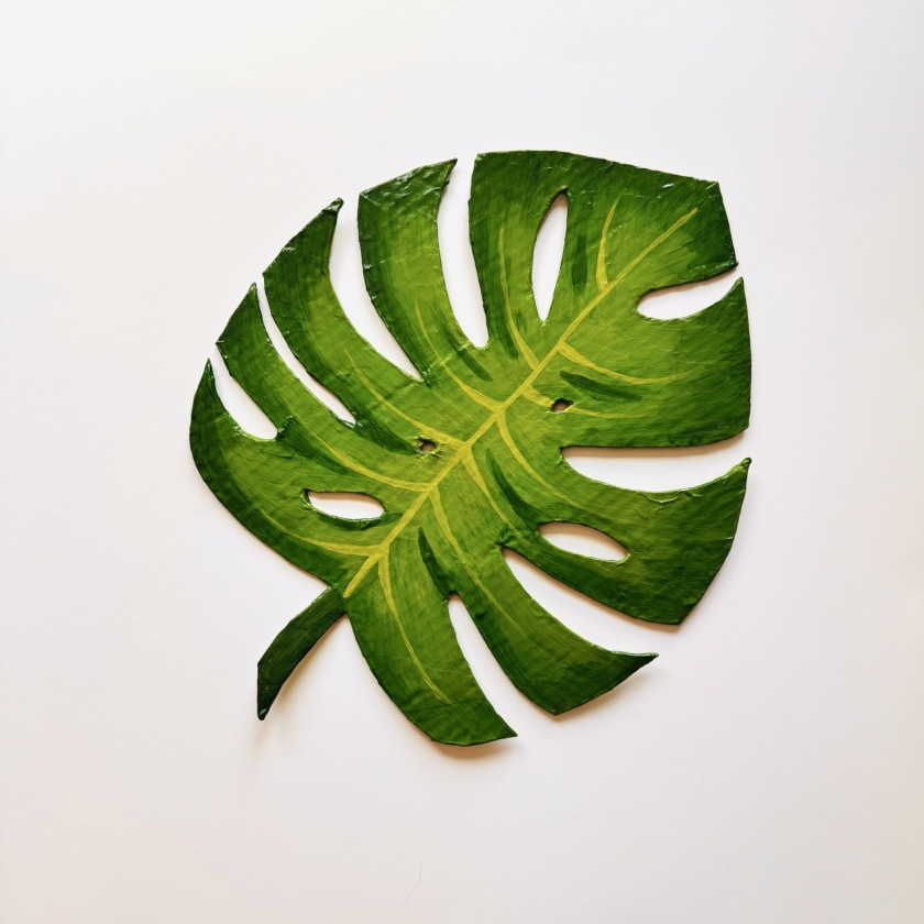 Monstera - Paper Mache Leaf Wall Hanging