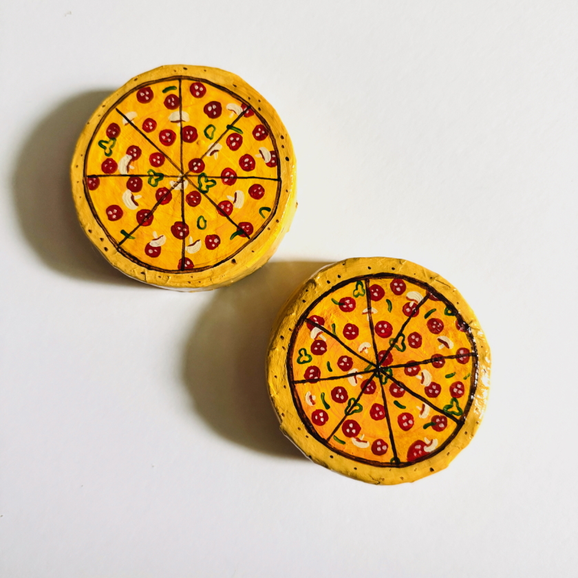 Mini Pizzas - Paper Mache Wall Hanging