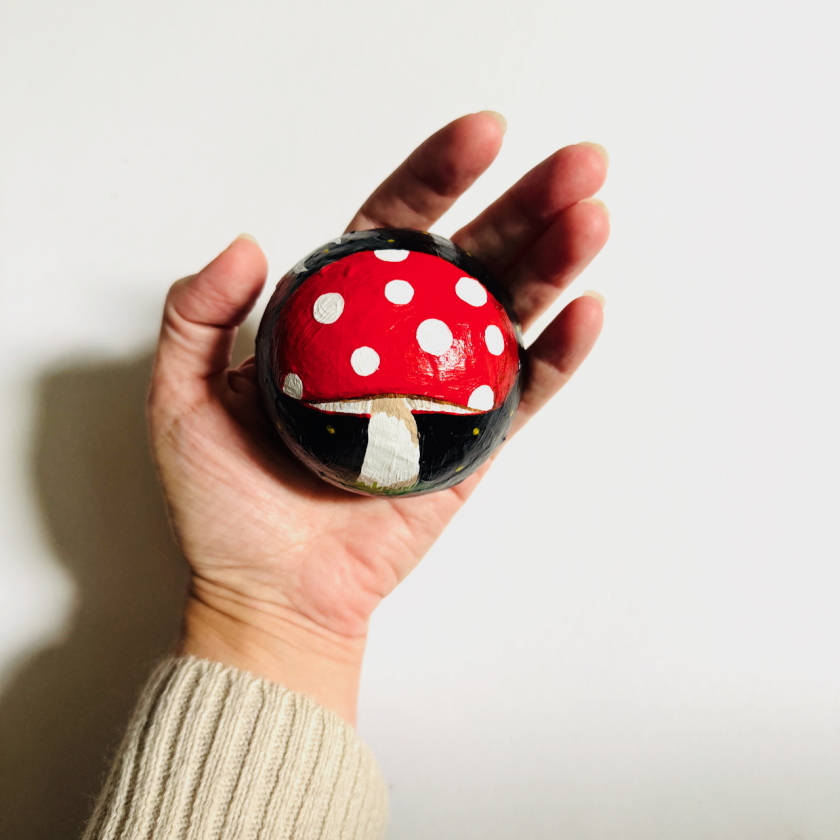 Mini Night Mushroom - Paper Mache Wall Hanging