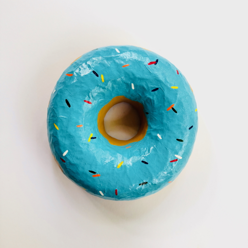 The Blue Donut - Paper Mache Wall Hanging