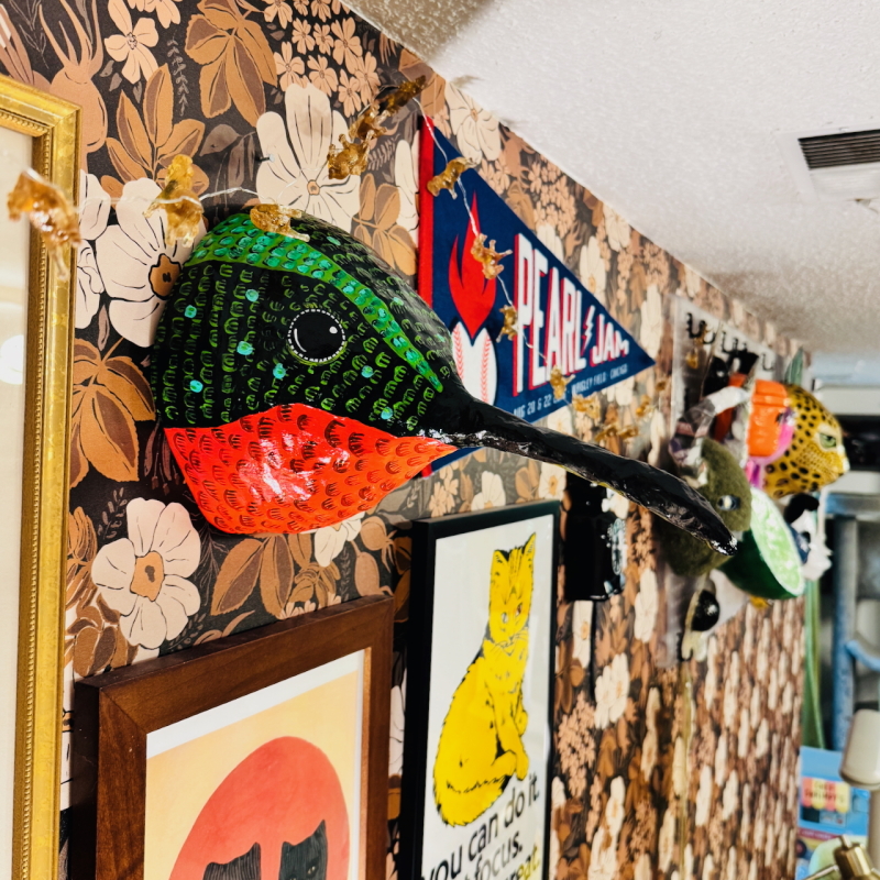 Horchata the Hummingbird - Paper Mache Wall Hanging - Image 7