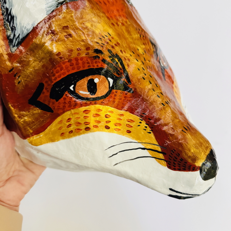Ginger the Fox - Paper Mache Wall Hanging - Image 9