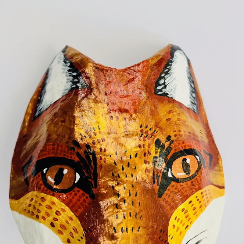 Ginger the Fox - Paper Mache Wall Hanging - Image 4