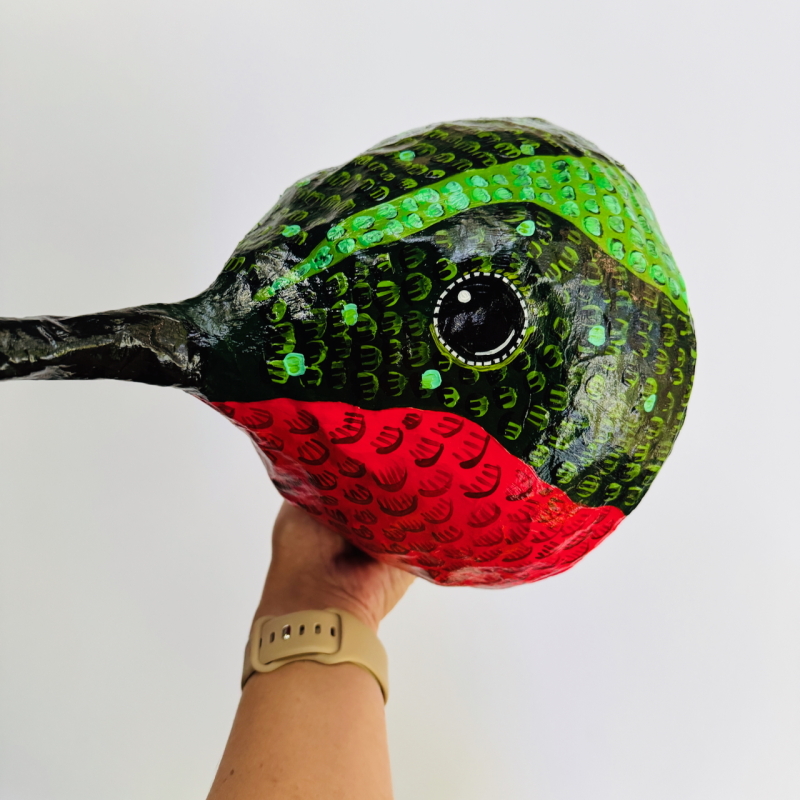 Horchata the Hummingbird - Paper Mache Wall Hanging - Image 4