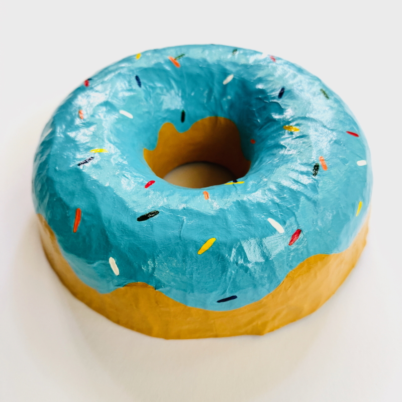 The Blue Donut - Paper Mache Wall Hanging - Image 3