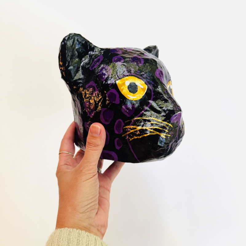 Bagheera the Mini Panther- Paper Mache Wall Hanging - Image 4