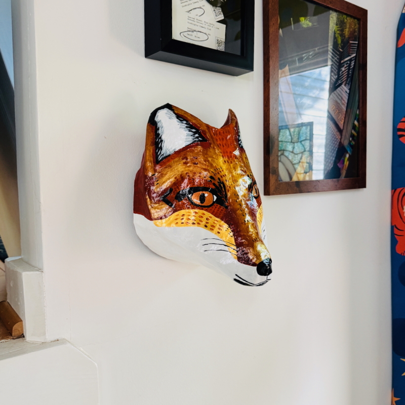 Ginger the Fox - Paper Mache Wall Hanging - Image 8