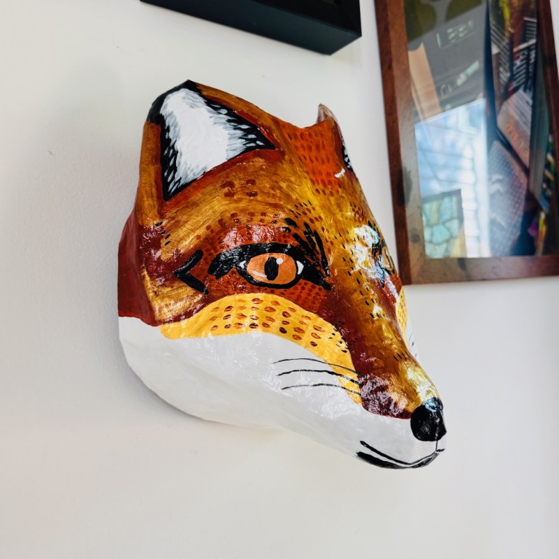 Ginger the Fox - Paper Mache Wall Hanging - Image 2