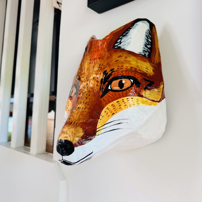 Ginger the Fox - Paper Mache Wall Hanging - Image 10