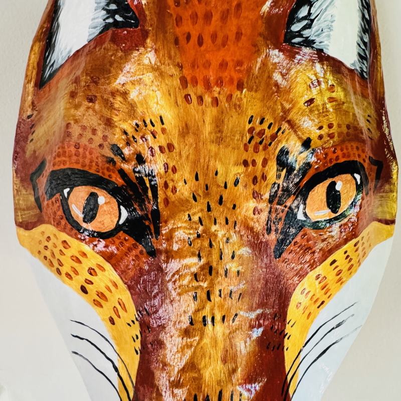 Ginger the Fox - Paper Mache Wall Hanging - Image 7