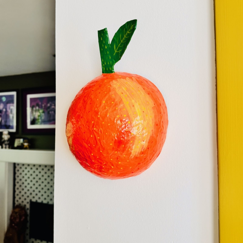 Big Orange - Paper Mache Orange Wall Hanging